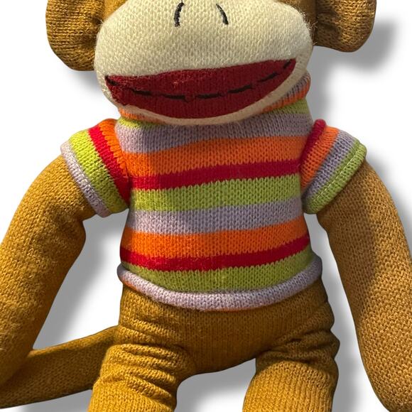 Dan Dee Plush Sock Monkey Stuffed Animal Shower Stripe Nursery Shower Gift 19" - Picture 5 of 14